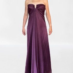 Nicole Miller Purple Satin Strapless Dress Size 2